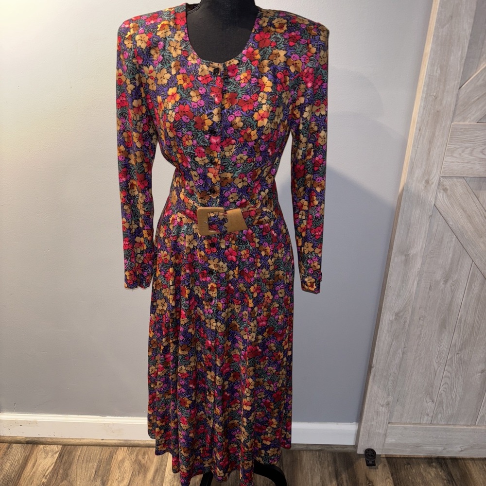 Vintage 80’s Floral Maxi Dress Western Prairie Boho‎ Women’s size 9/10 USA made